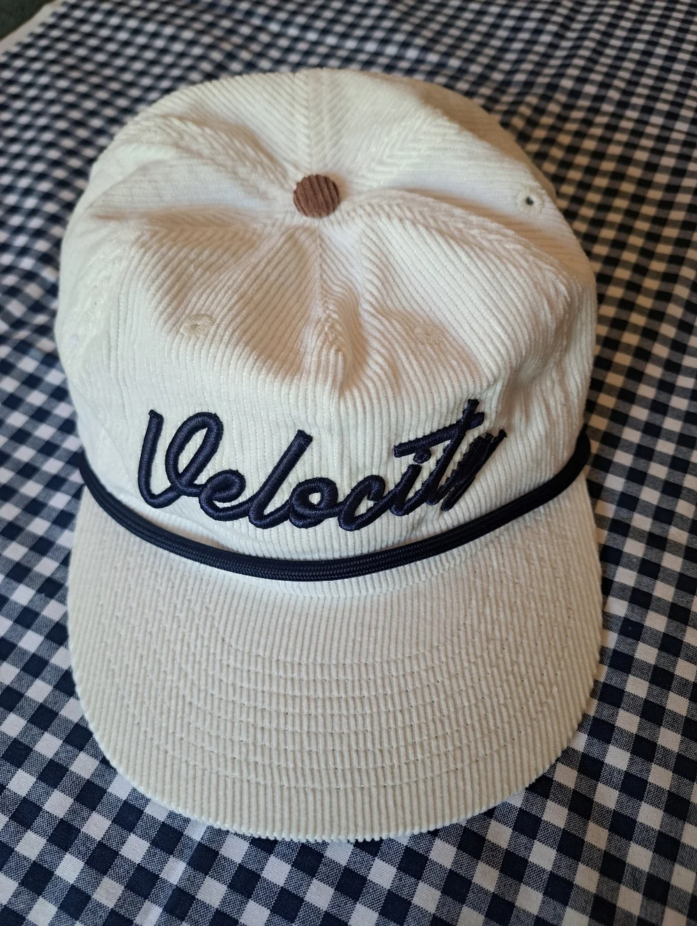 Golf Club Velocity Embroidered Cream Corduroy Cap